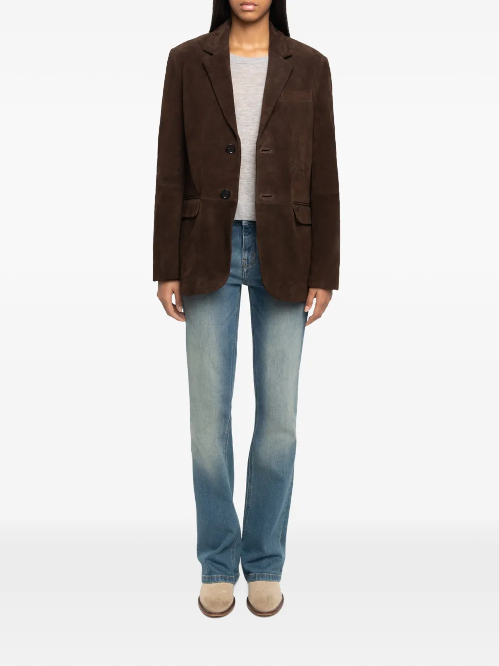 Zadig&Voltaire Vanille suède leren blazer Bruin