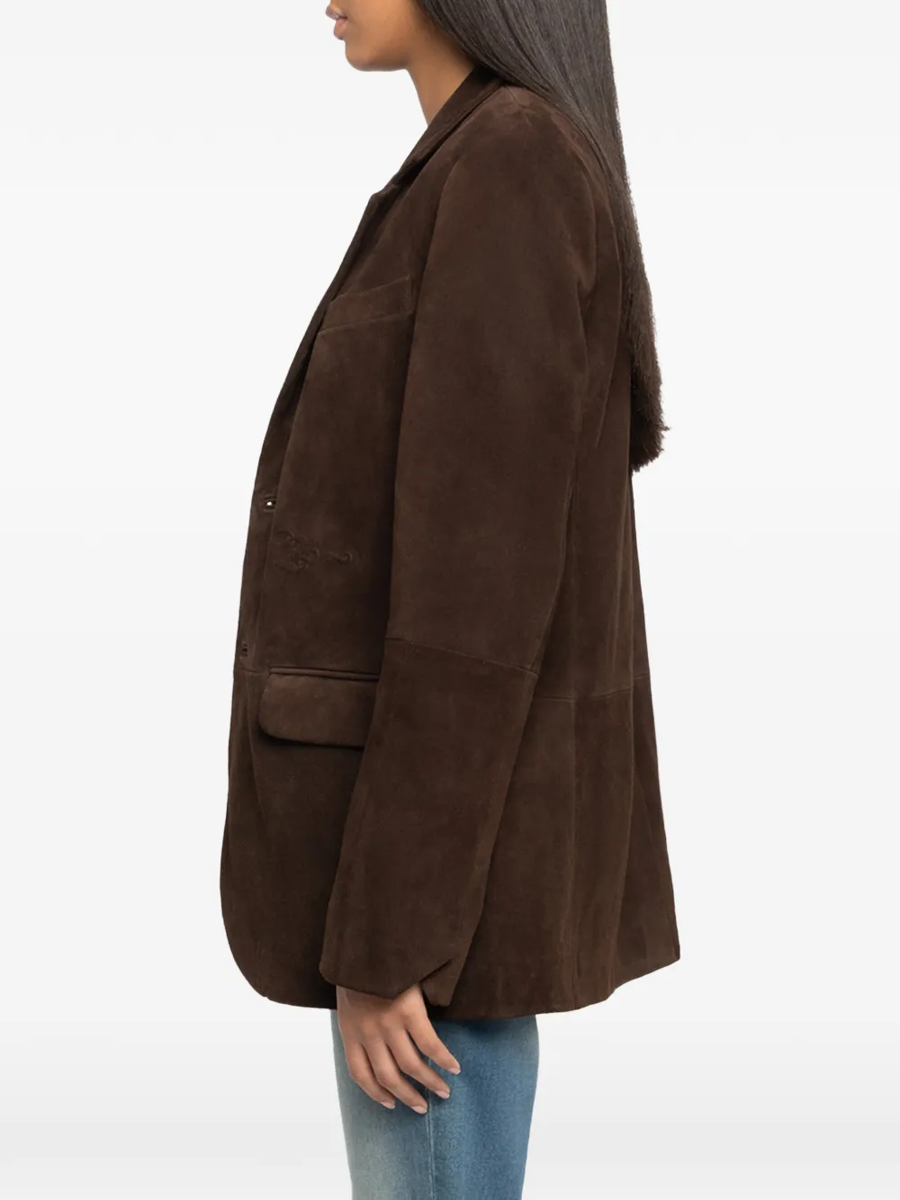Zadig&Voltaire Vanille suède leren blazer Bruin