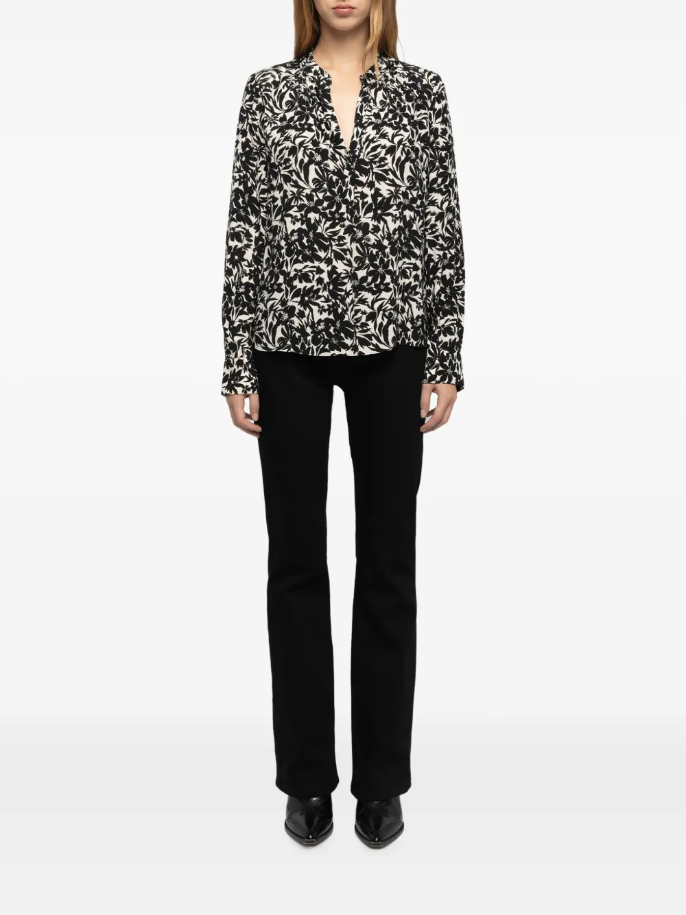 Zadig&Voltaire Tink soft night flowers blouse Zwart