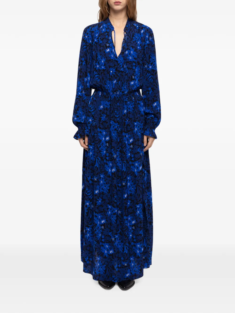 Zadig&Voltaire Rayado maxi-jurk met bloemen Blauw
