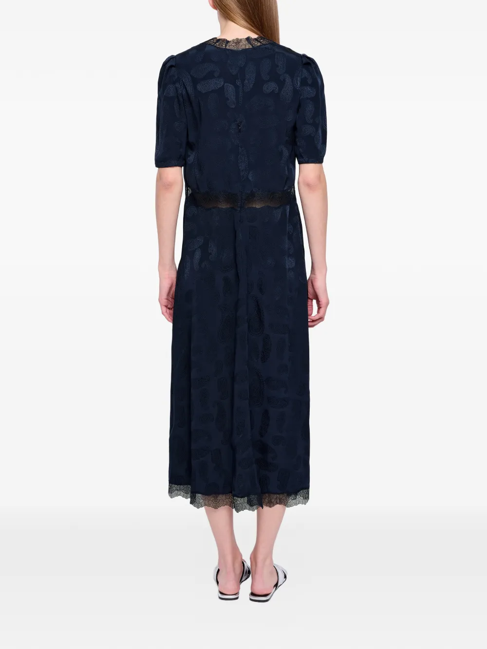 Zadig&Voltaire Redox midi-jurk met kanten afwerking Blauw