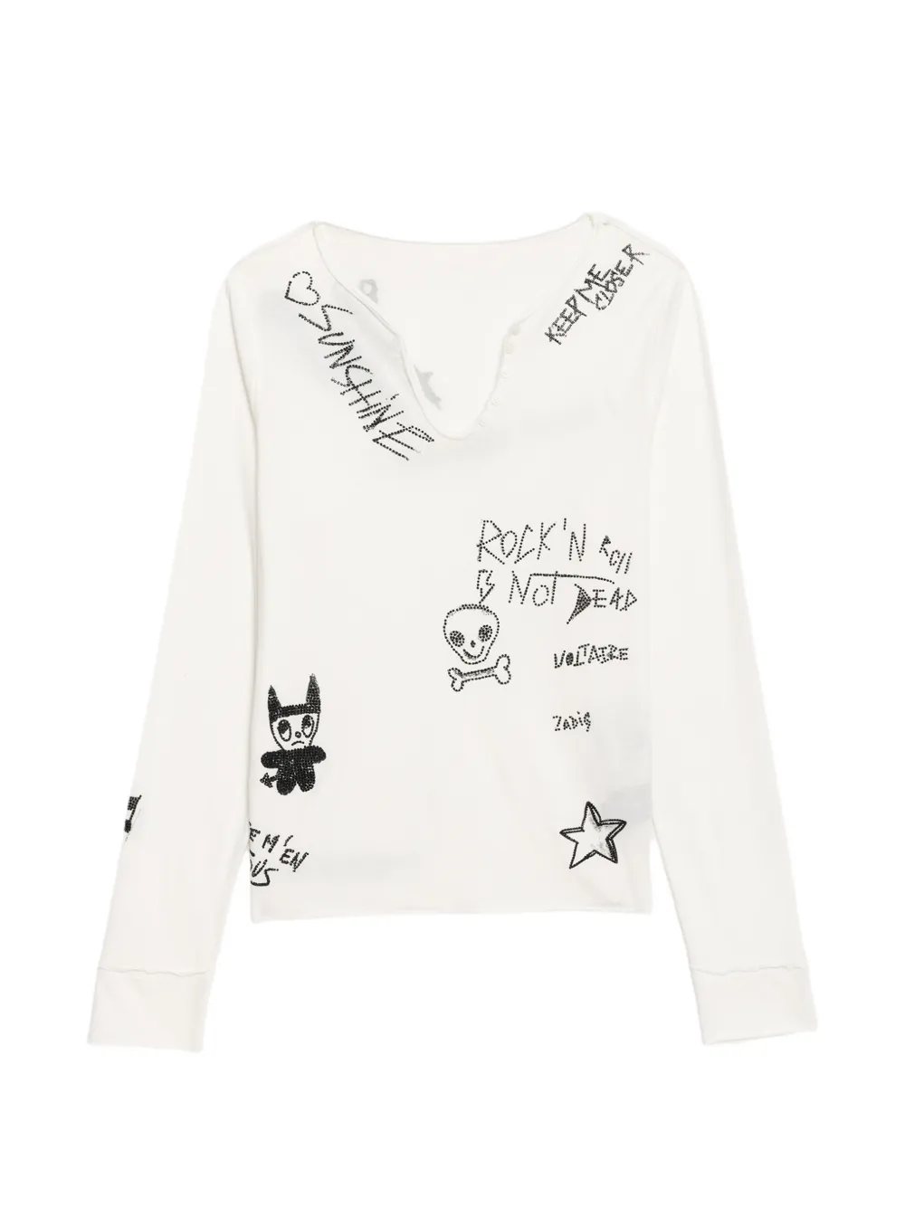 Zadig&Voltaire Happy Henley T-Shirt - Nude