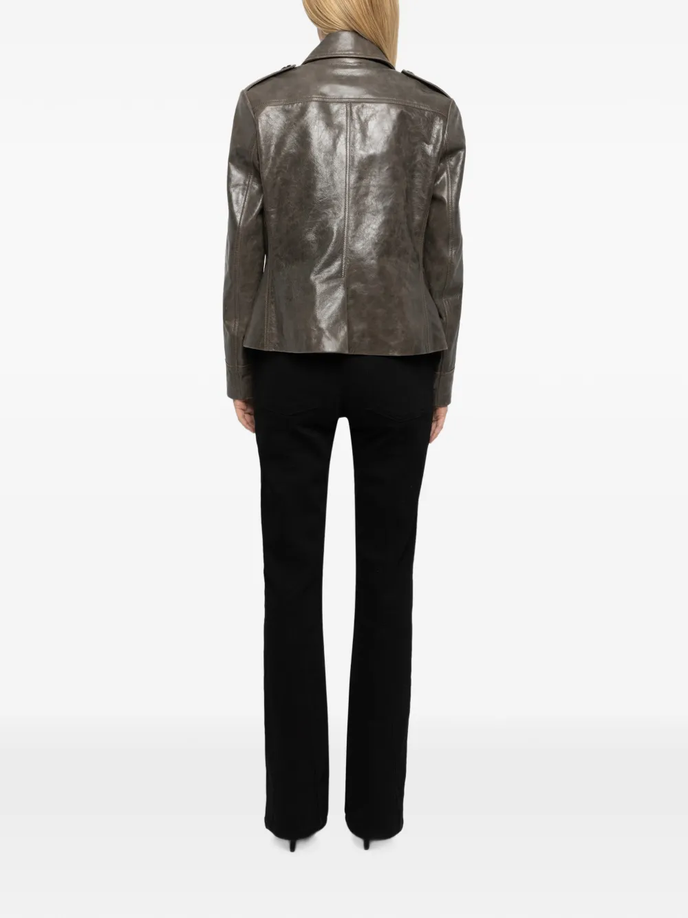 Zadig&Voltaire Leren jack Grijs