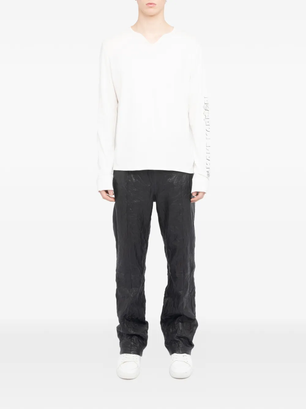 Zadig&Voltaire Monastir Henley T-shirt met lange mouwen Wit