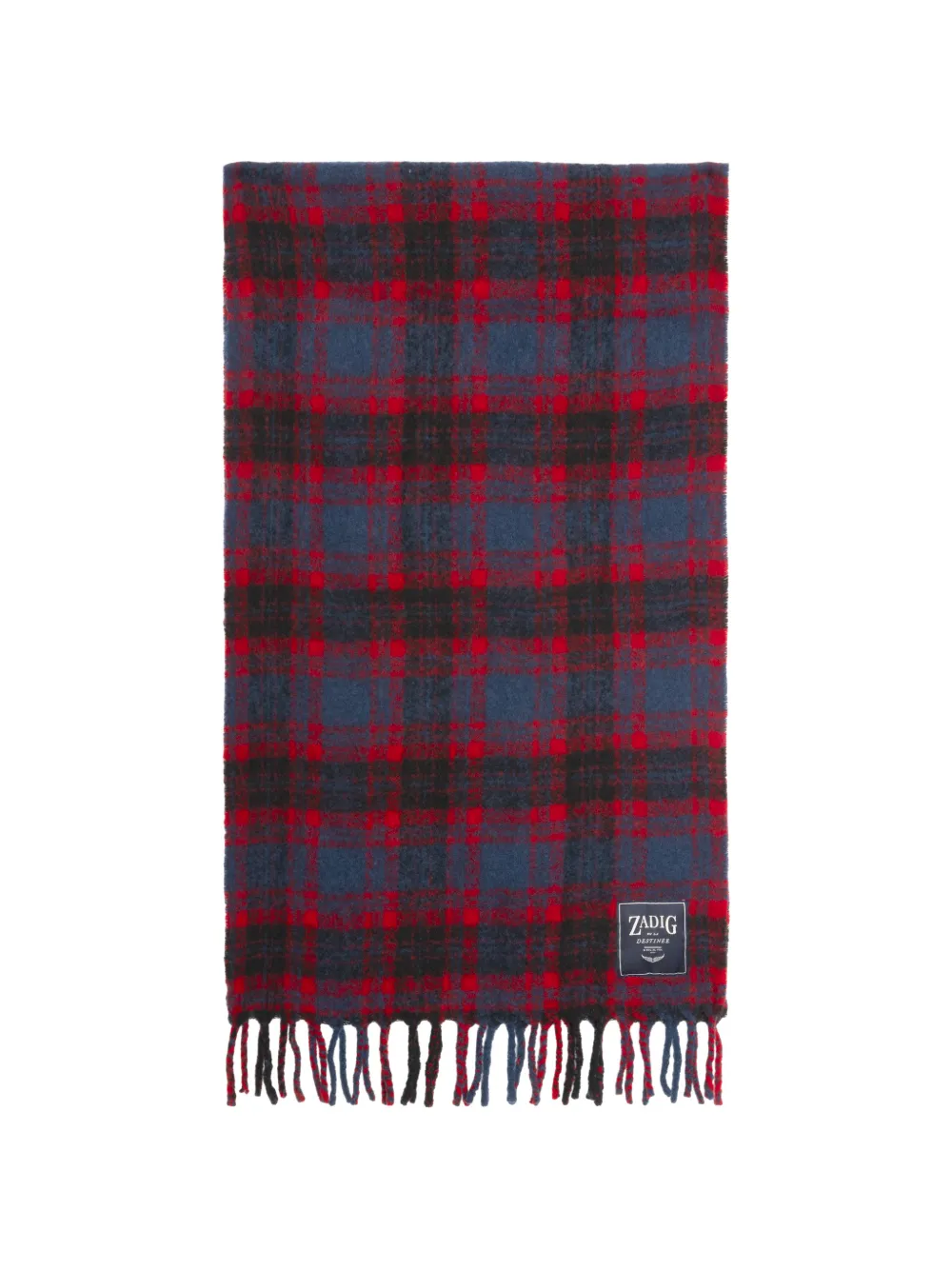 Zadig&Voltaire tartan fringed scarf - Blu