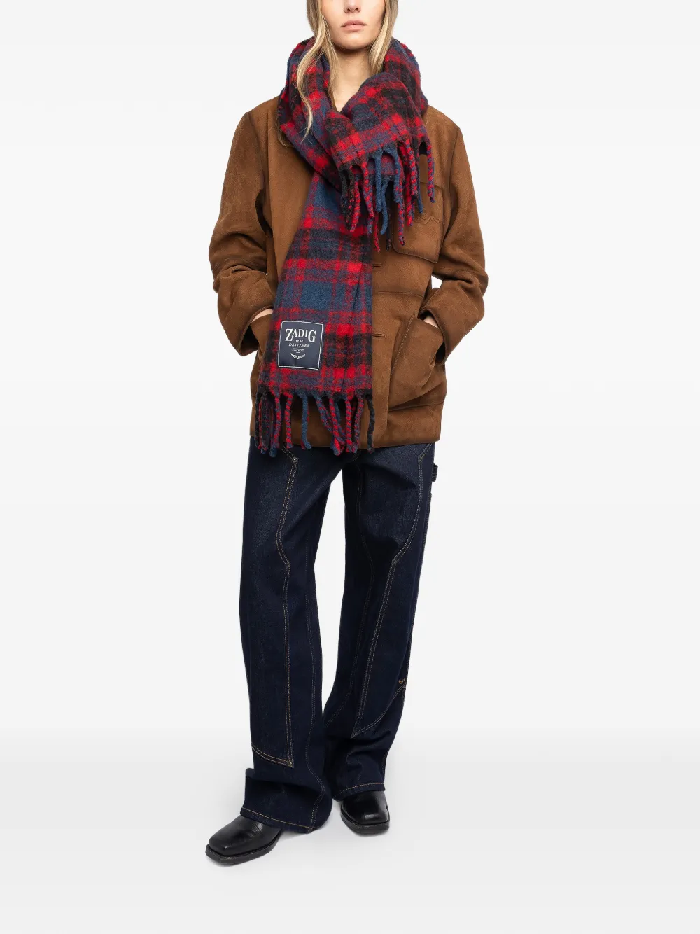  Zadig&voltaire Bufanda A Cuadros - Azul 