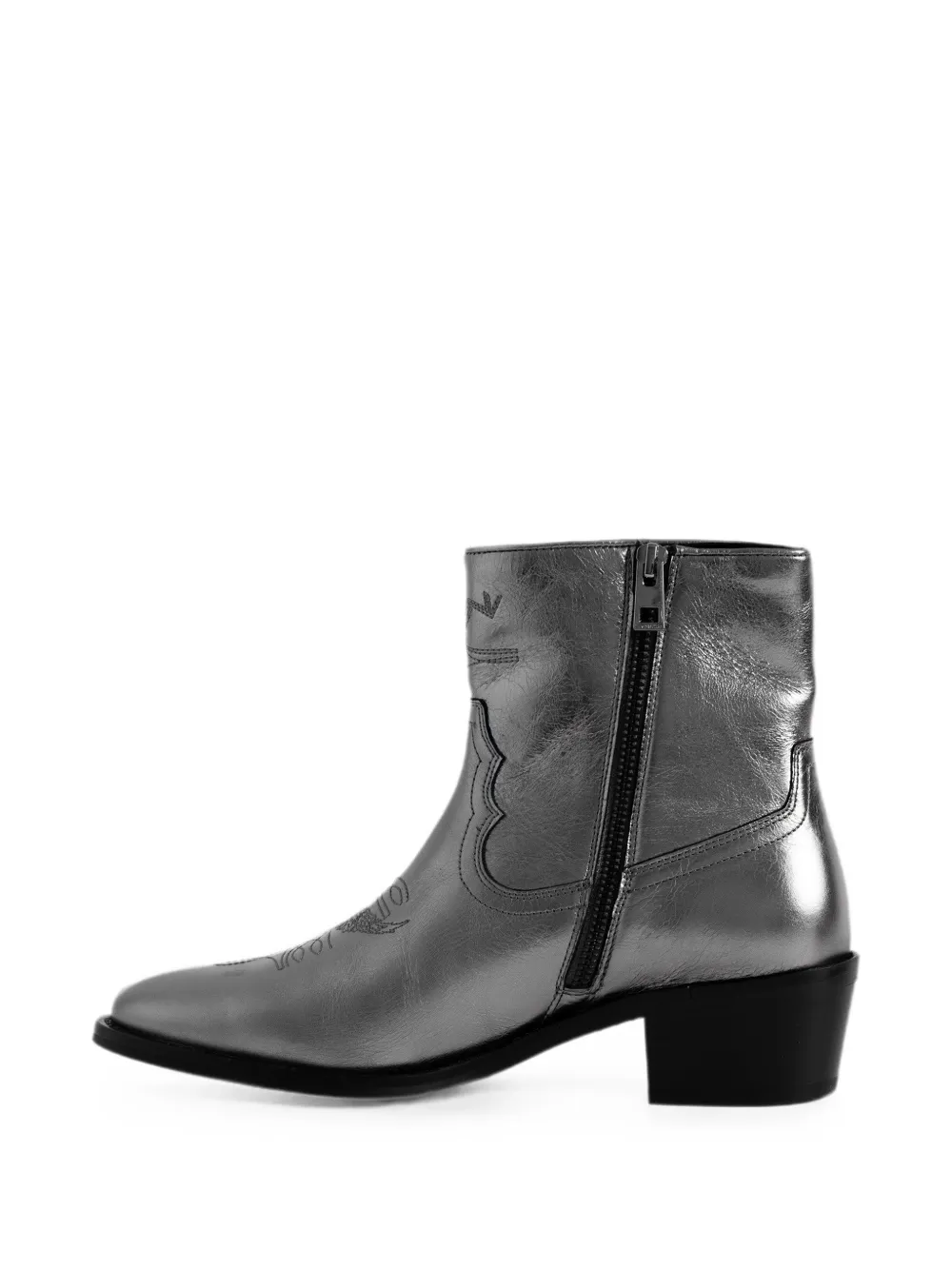 Zadig&Voltaire Tex lage metalen enkellaarzen Grijs