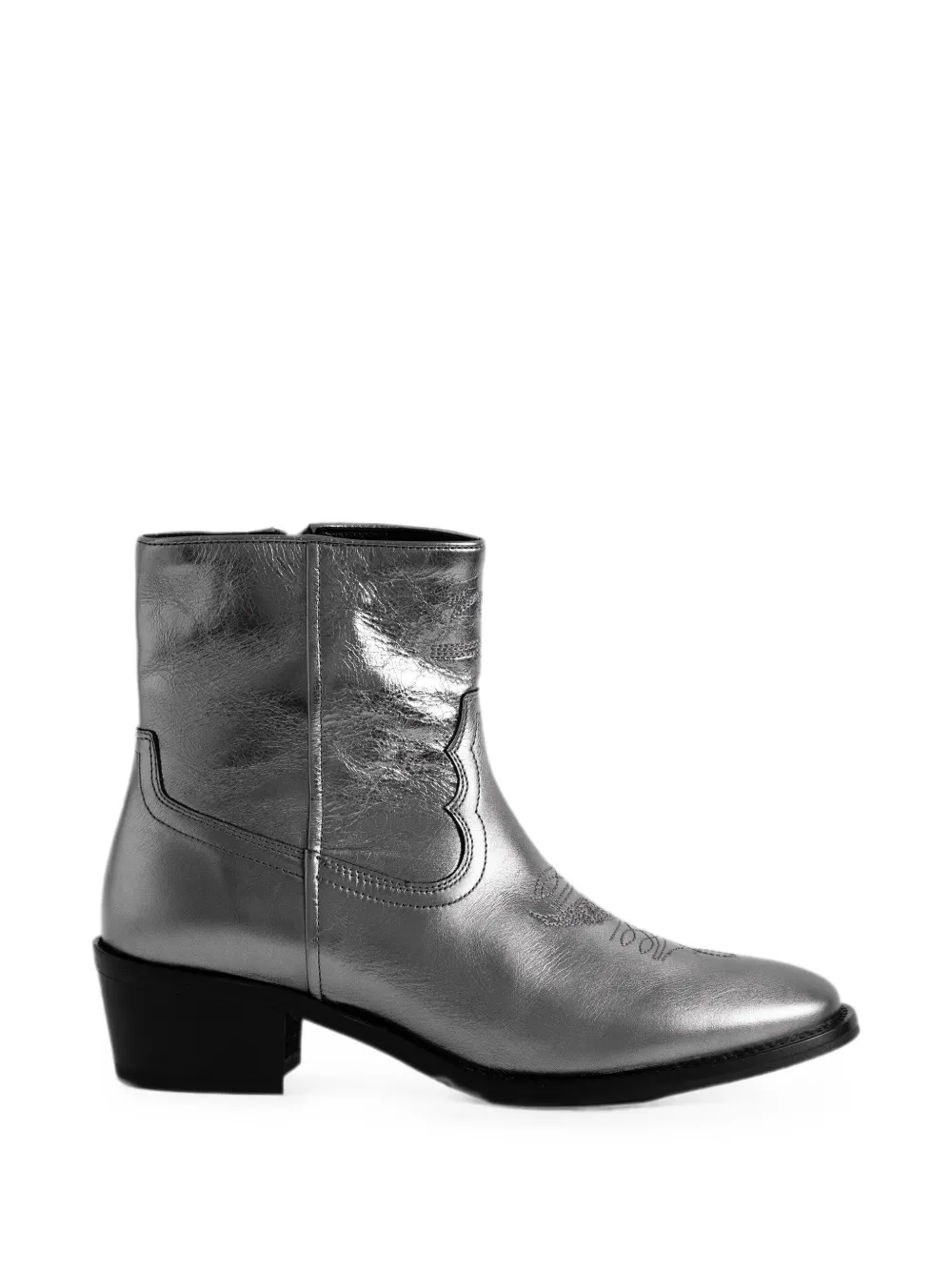 Zadig&Voltaire Tex lage metalen enkellaarzen Grijs