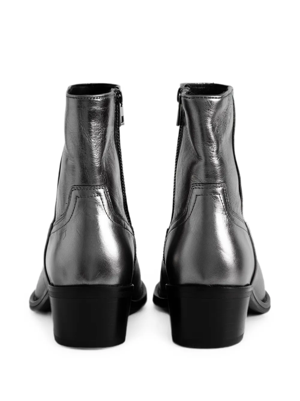 Zadig&Voltaire Tex lage metalen enkellaarzen Grijs