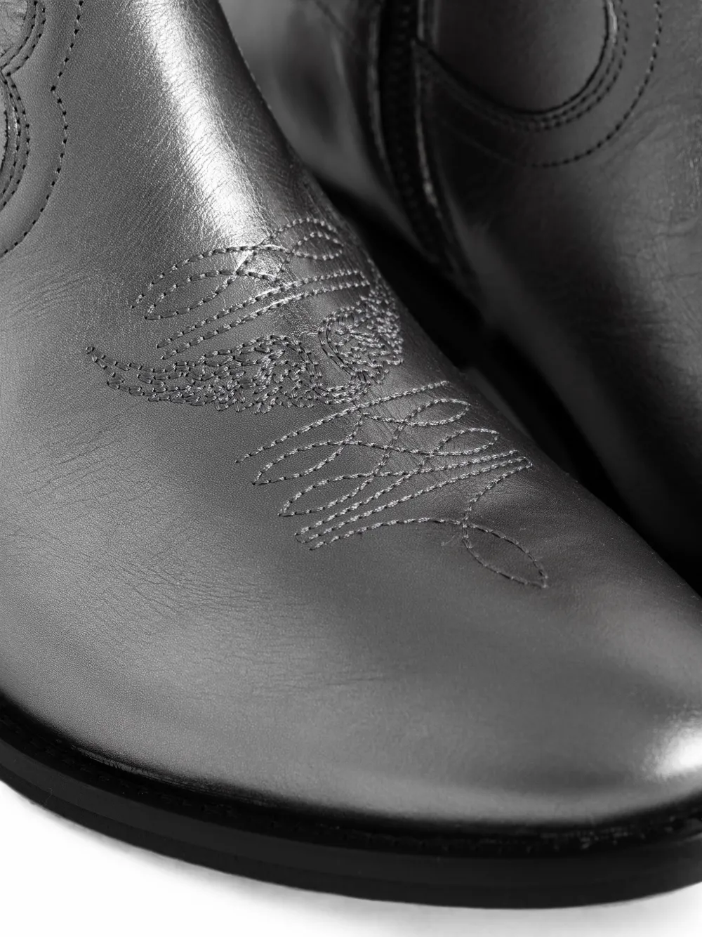 Zadig&Voltaire Tex lage metalen enkellaarzen Grijs