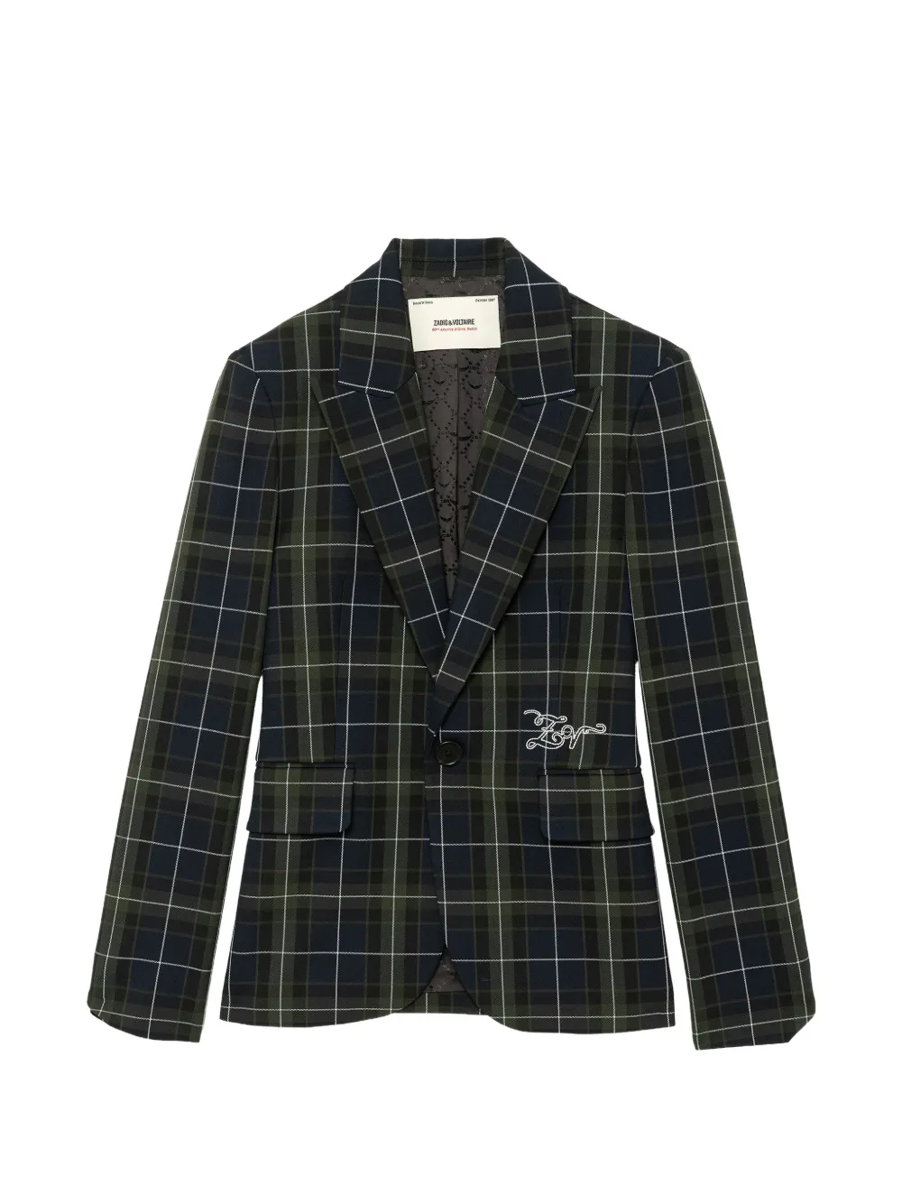 Zadig&Voltaire Vavy tartan-print single-breasted blazer - Blue