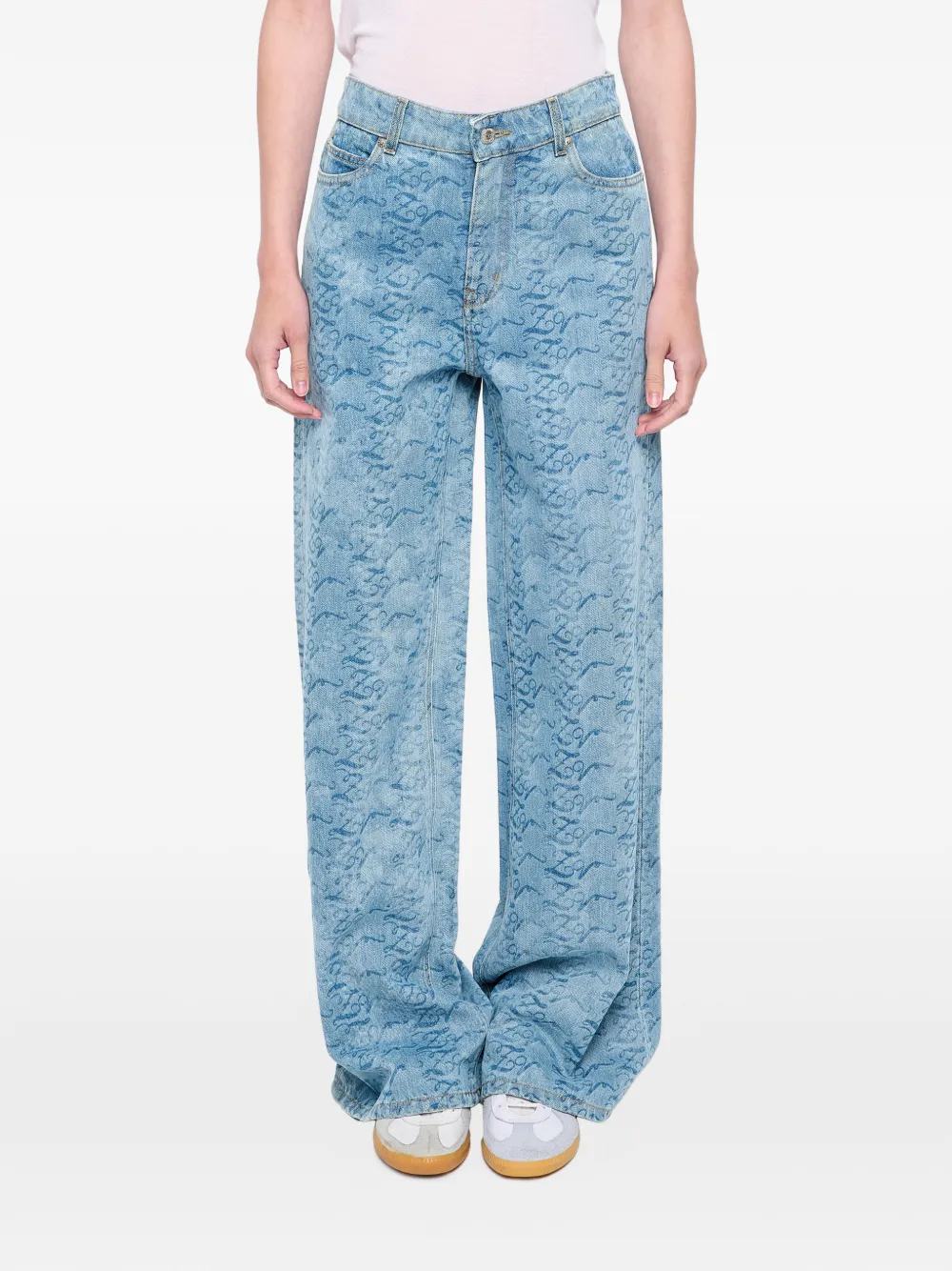 Zadig&Voltaire Eli ZV jeans met monogram-print Blauw