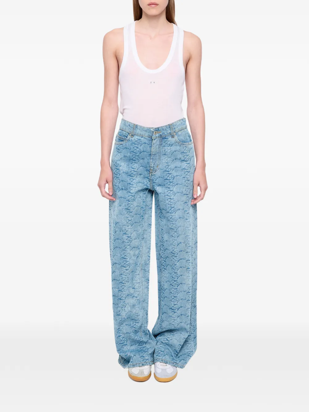 Zadig&Voltaire Eli ZV jeans met monogram-print Blauw