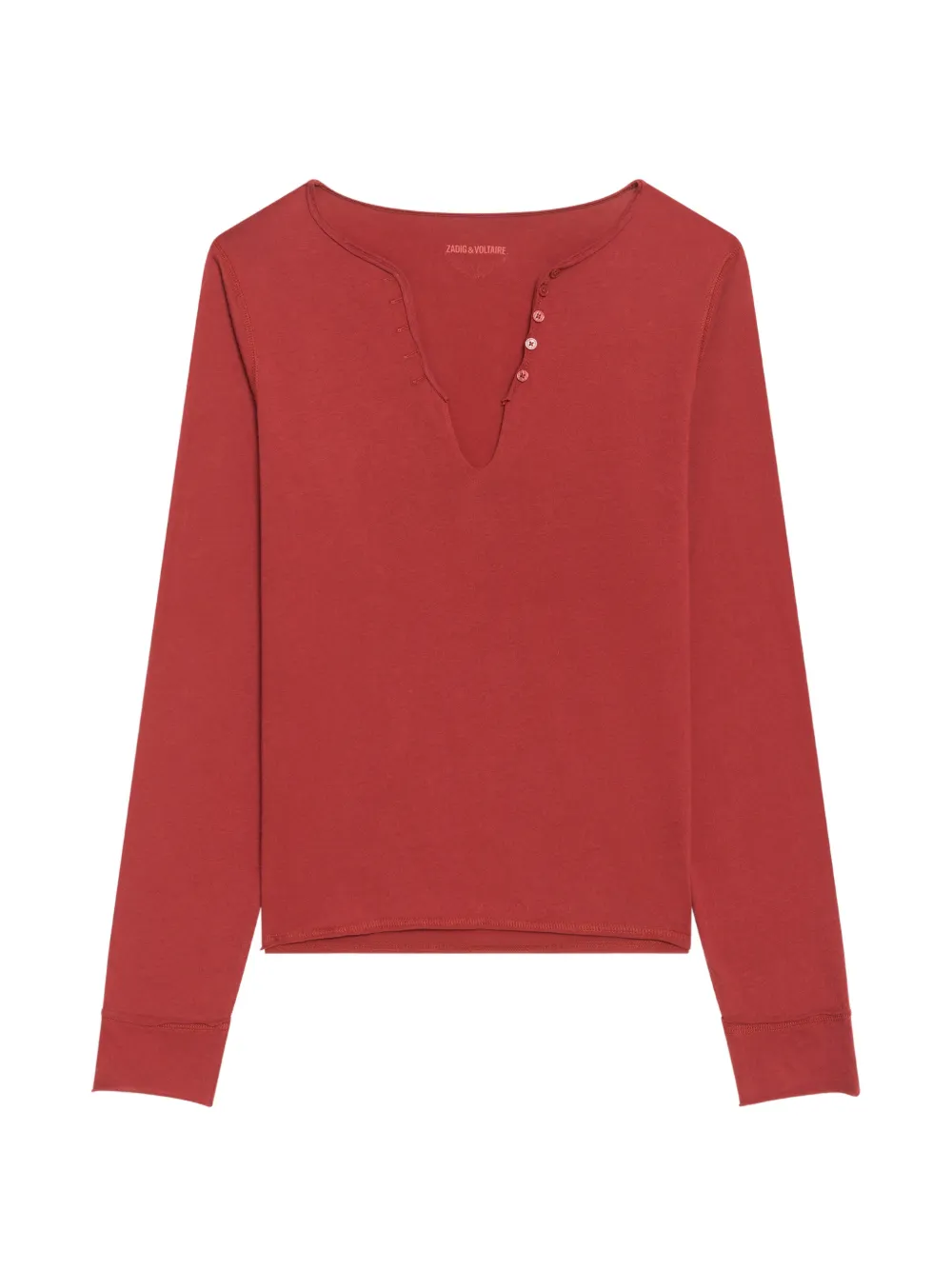 Zadig & Voltaire Strass-embellished Long-sleeve T-shirt In Red
