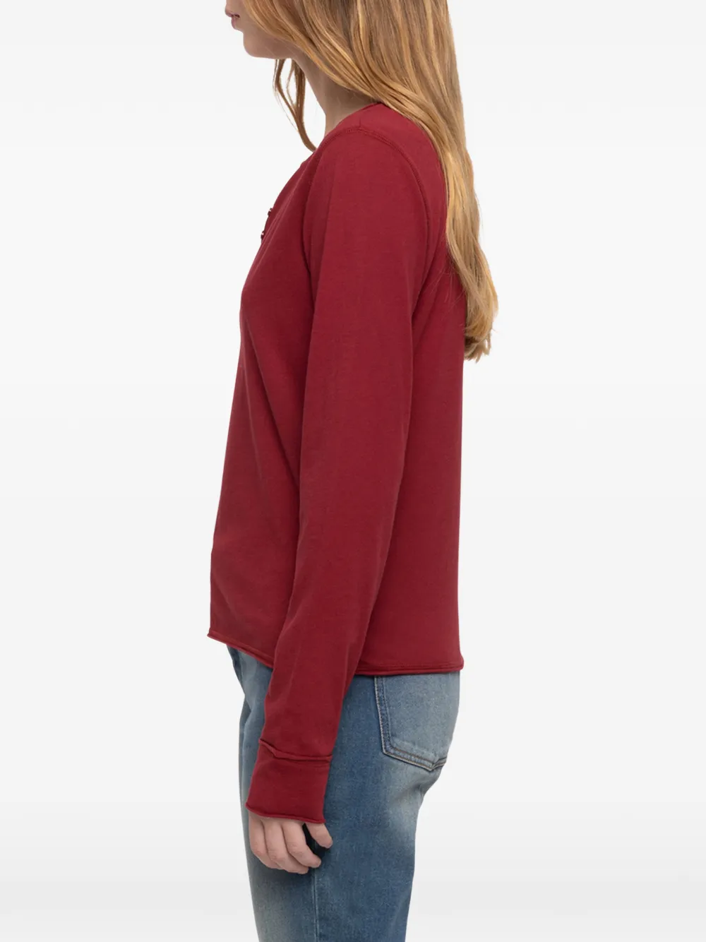 Zadig&Voltaire T-shirt verfraaid met stras en lange mouwen Rood