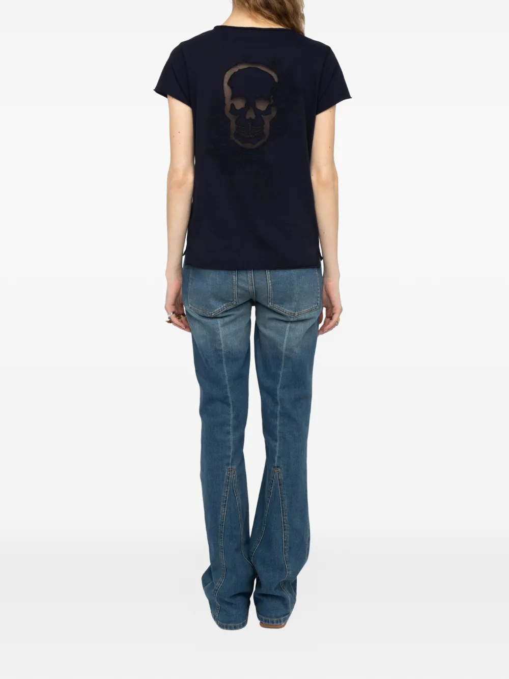 Zadig&Voltaire T-shirt met doodskoppatroon Blauw