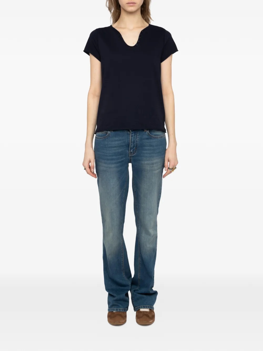 Zadig&Voltaire T-shirt met doodskoppatroon Blauw