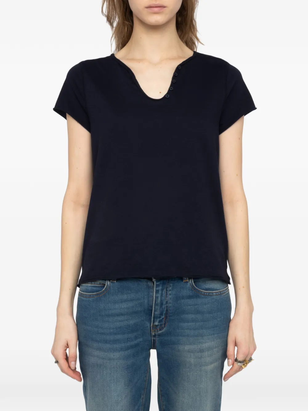 Zadig&Voltaire T-shirt met doodskoppatroon Blauw