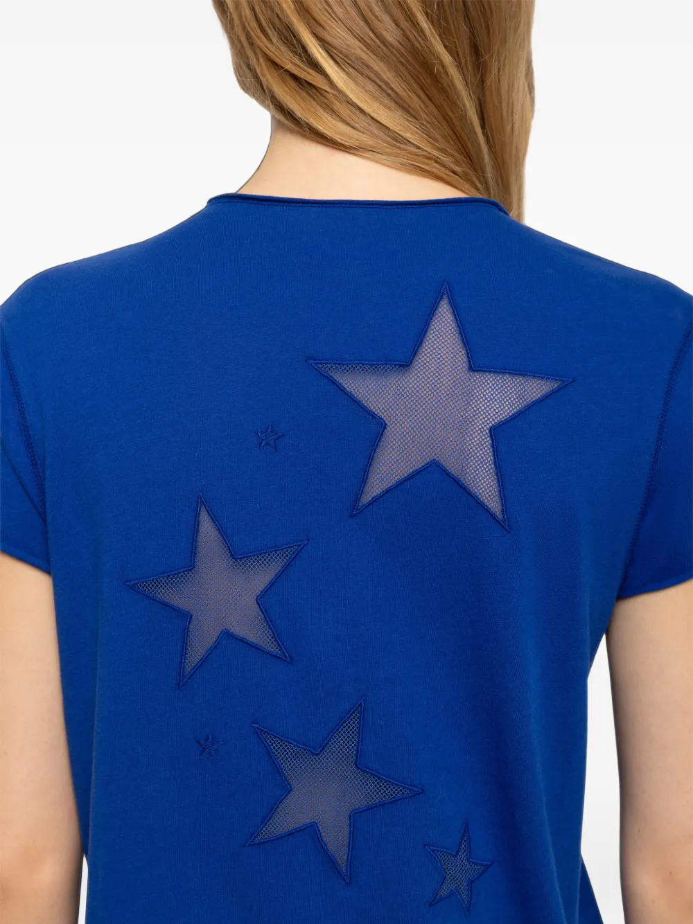 Zadig&Voltaire T-shirt van netstof met ster-patch Blauw