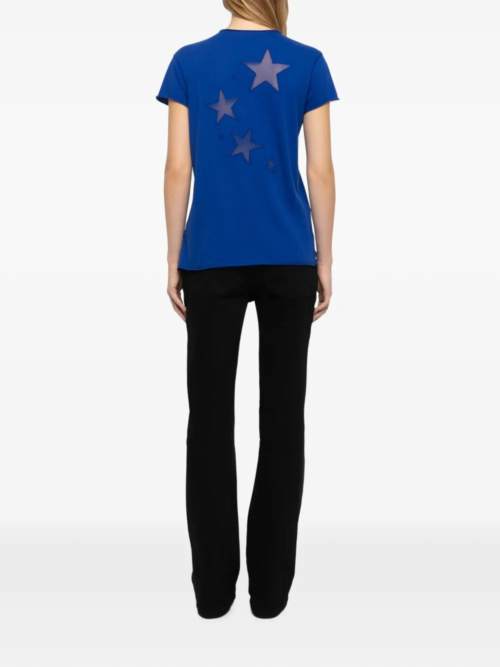 Zadig&Voltaire T-shirt van netstof met ster-patch Blauw