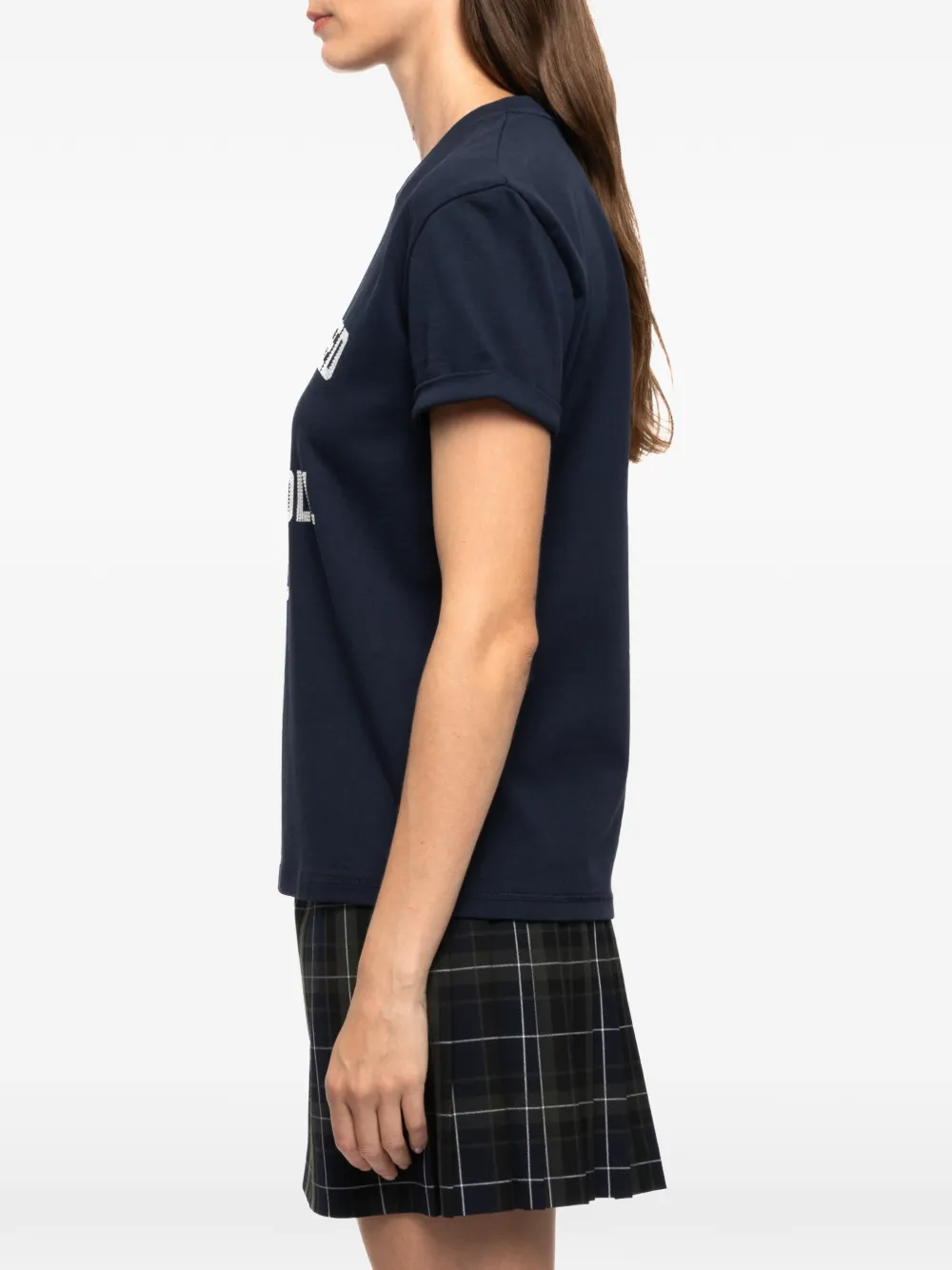 Zadig&Voltaire Walk T-shirt met tekst en stras Blauw