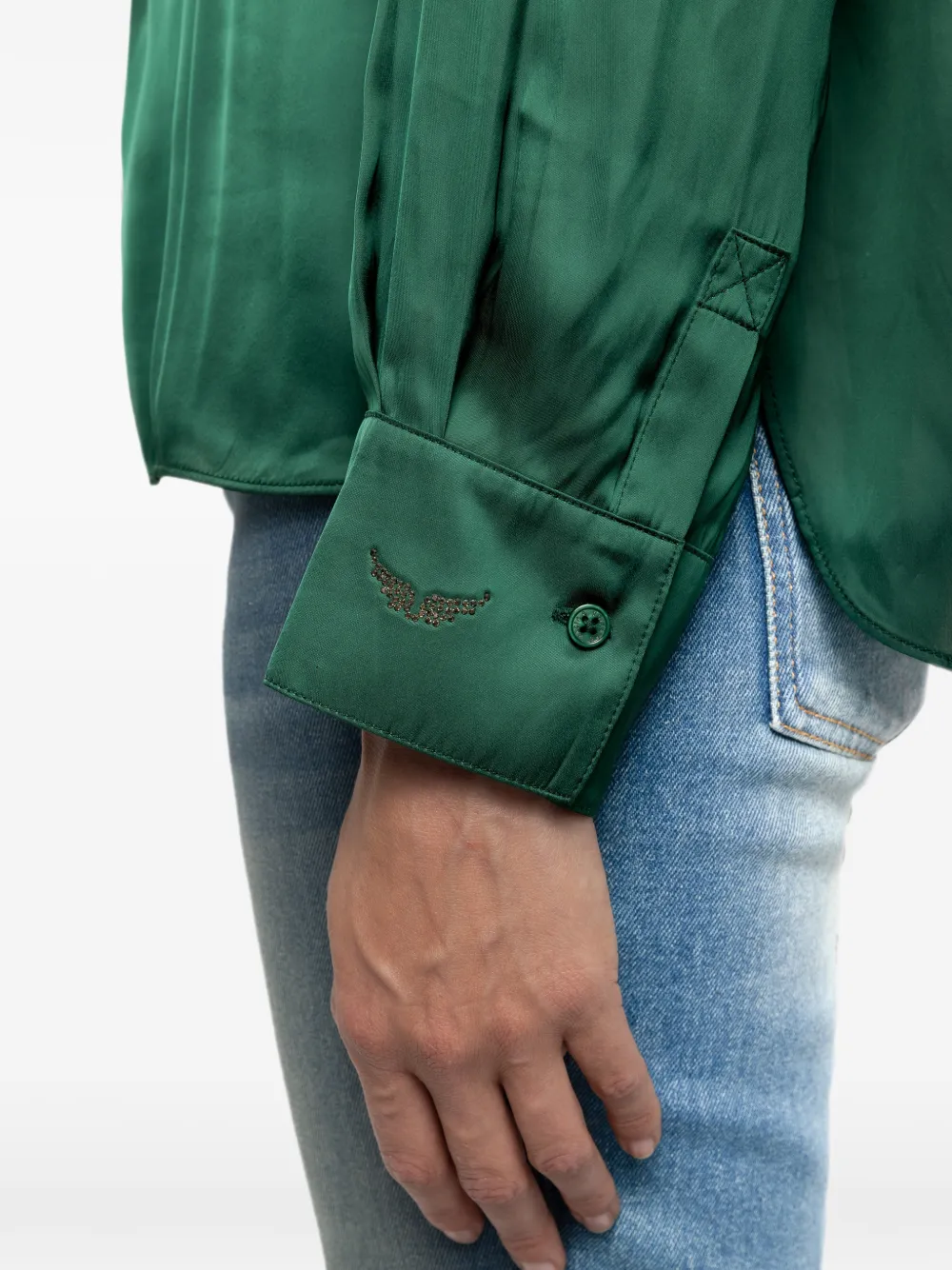 Zadig&Voltaire Tink satijnen blouse Groen