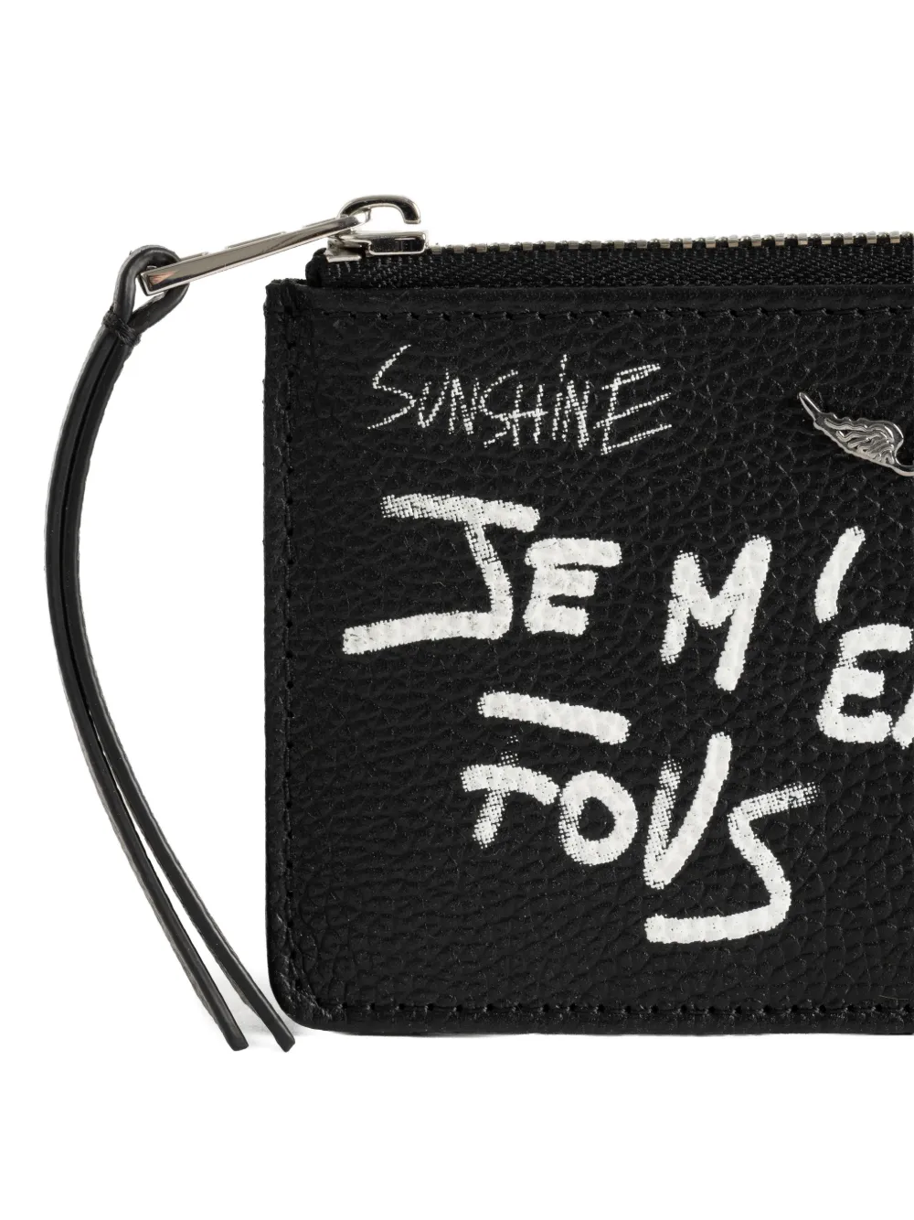 Zadig&Voltaire Bewerkte pasjeshouder met graffiti-print Zwart