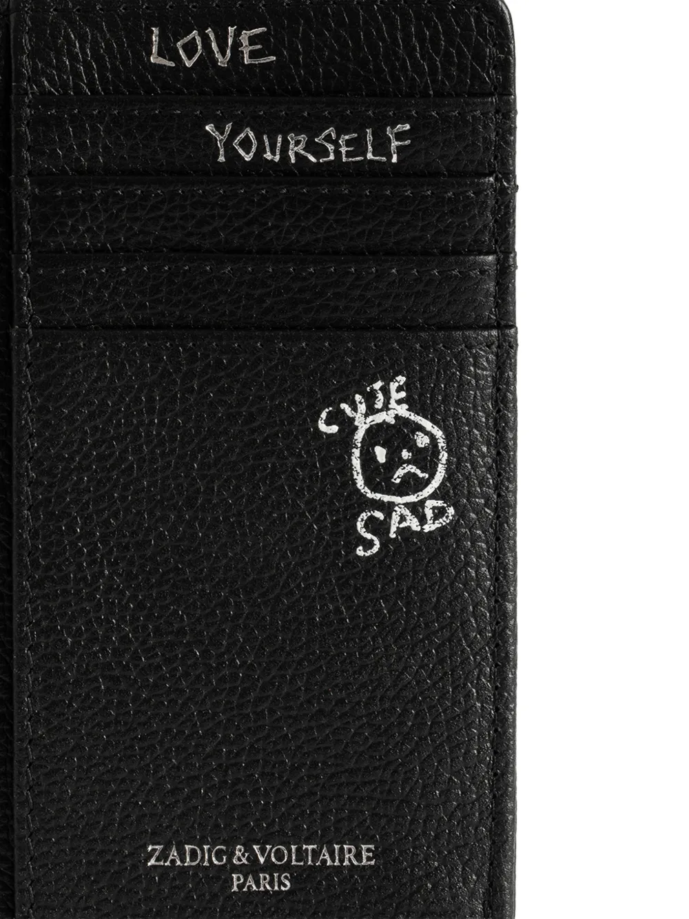Zadig&Voltaire Bewerkte pasjeshouder met graffiti-print Zwart