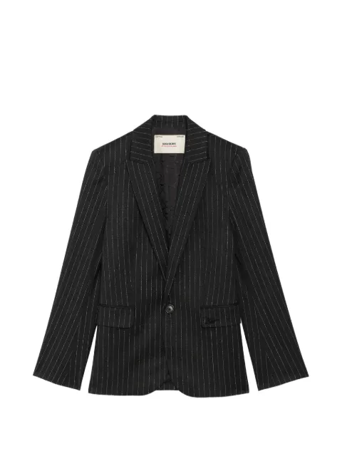 Zadig&Voltaire pinstriped embroidered-logo blazer