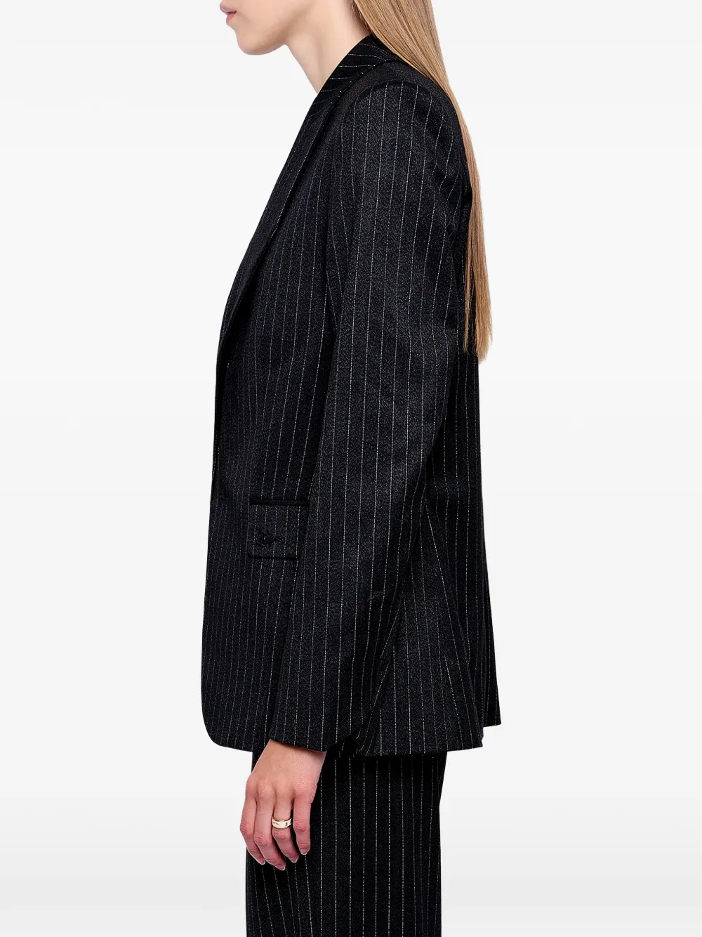 Zadig&Voltaire Blazer met geborduurd logo en krijtstreep Zwart