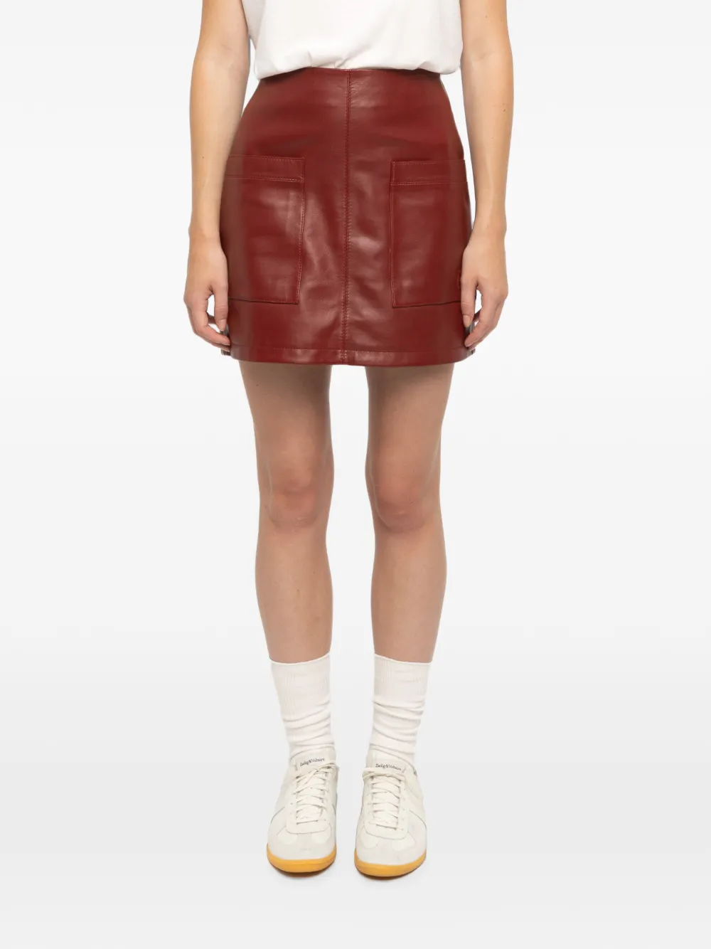 Zadig&Voltaire Jaime leren rok Rood
