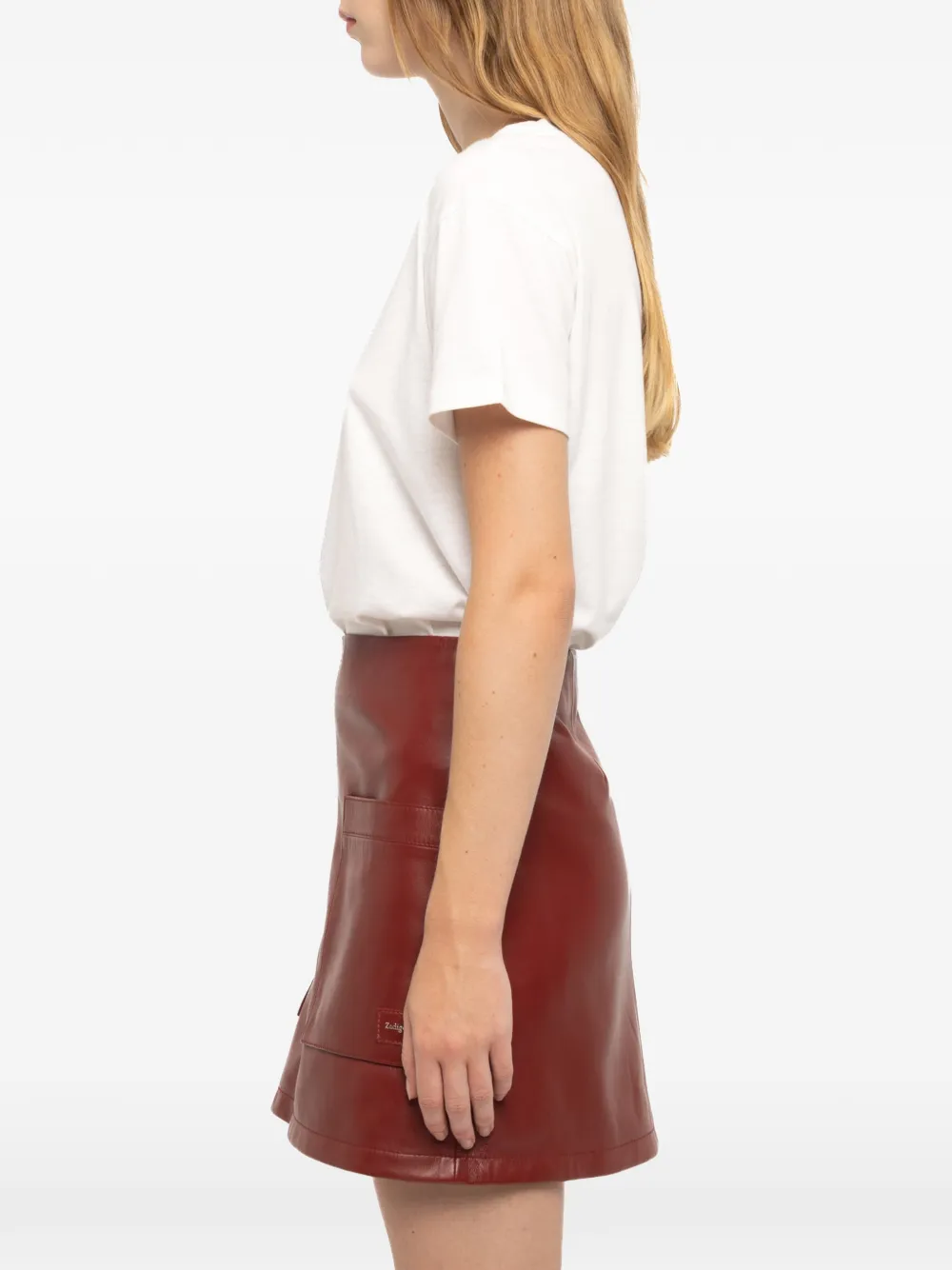 Zadig&Voltaire Jaime leren rok Rood