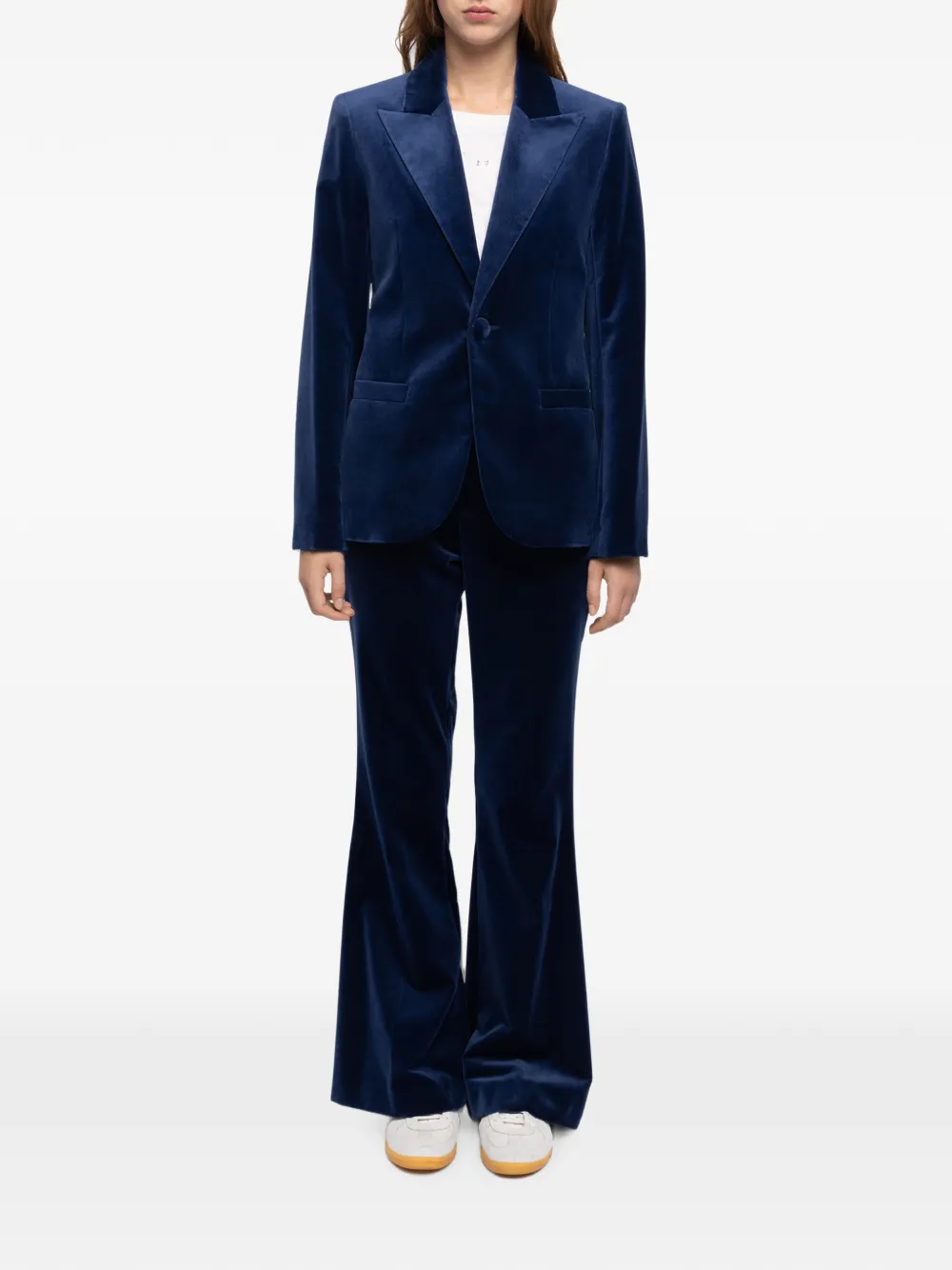 Zadig&Voltaire Fluwelen blazer met enkele rij knopen Blauw