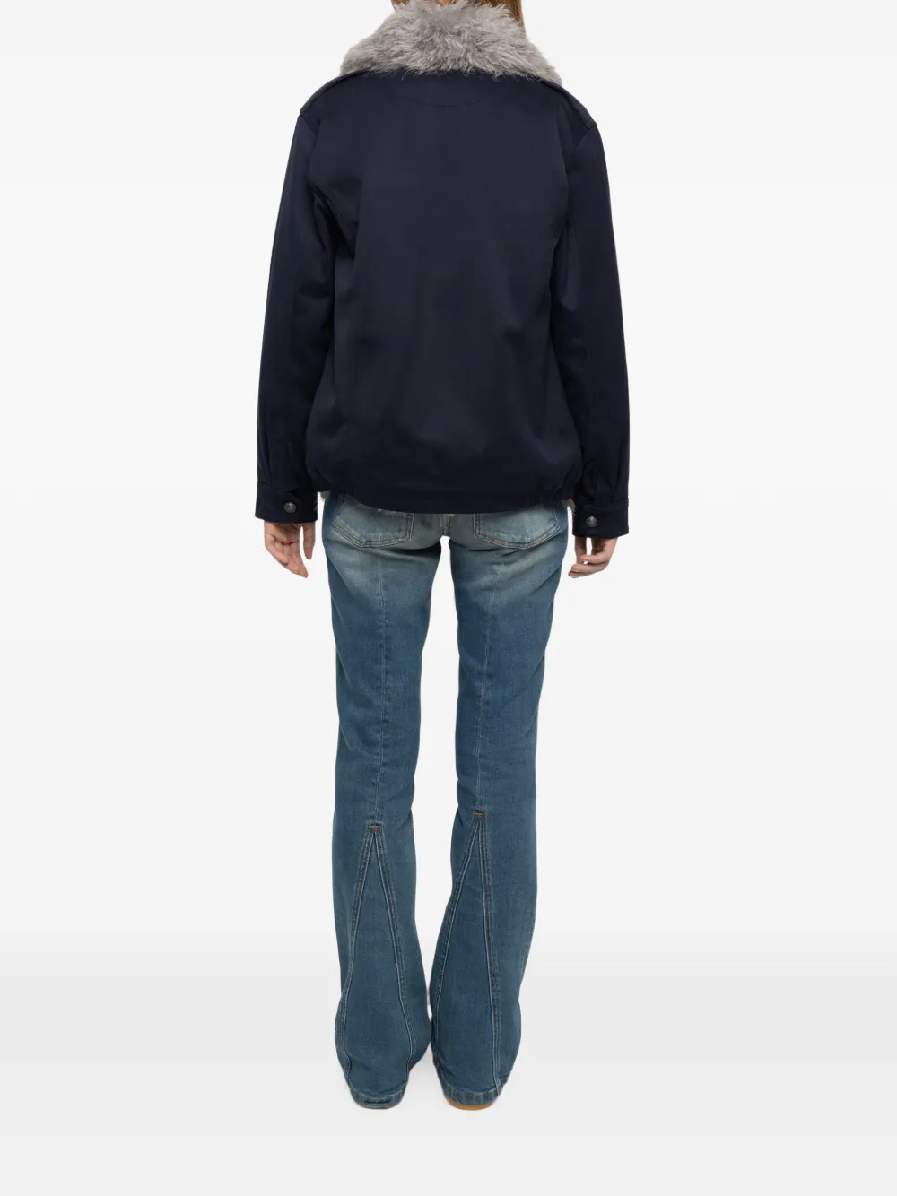 Zadig&Voltaire faux-fur collar cotton coat