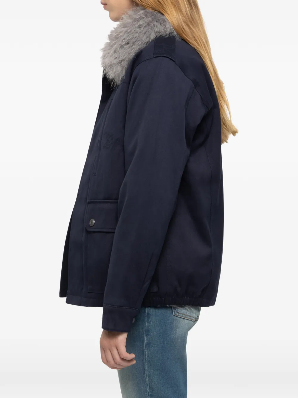 Zadig&Voltaire Jas met kraag van imitatiebont Blauw