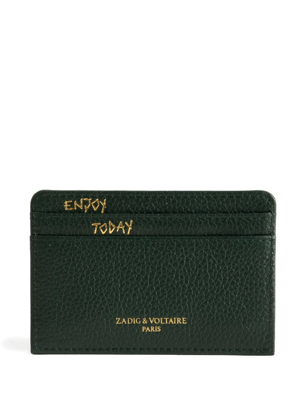 Zadig&Voltaire ZV Pass leren pasjeshouder met textuur Groen