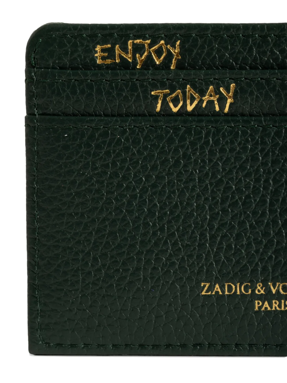 Zadig&Voltaire ZV Pass leren pasjeshouder met textuur Groen