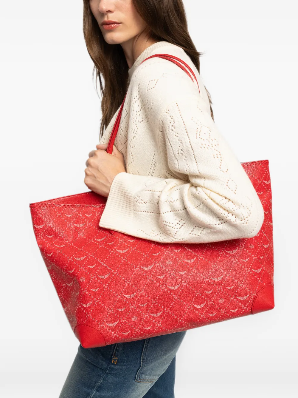 Zadig&Voltaire Schoudertas met monogram-print Rood