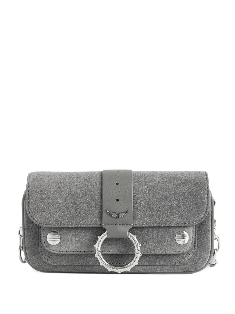 Zadig & Voltaire Kate Wallet Suede Bag In Blue