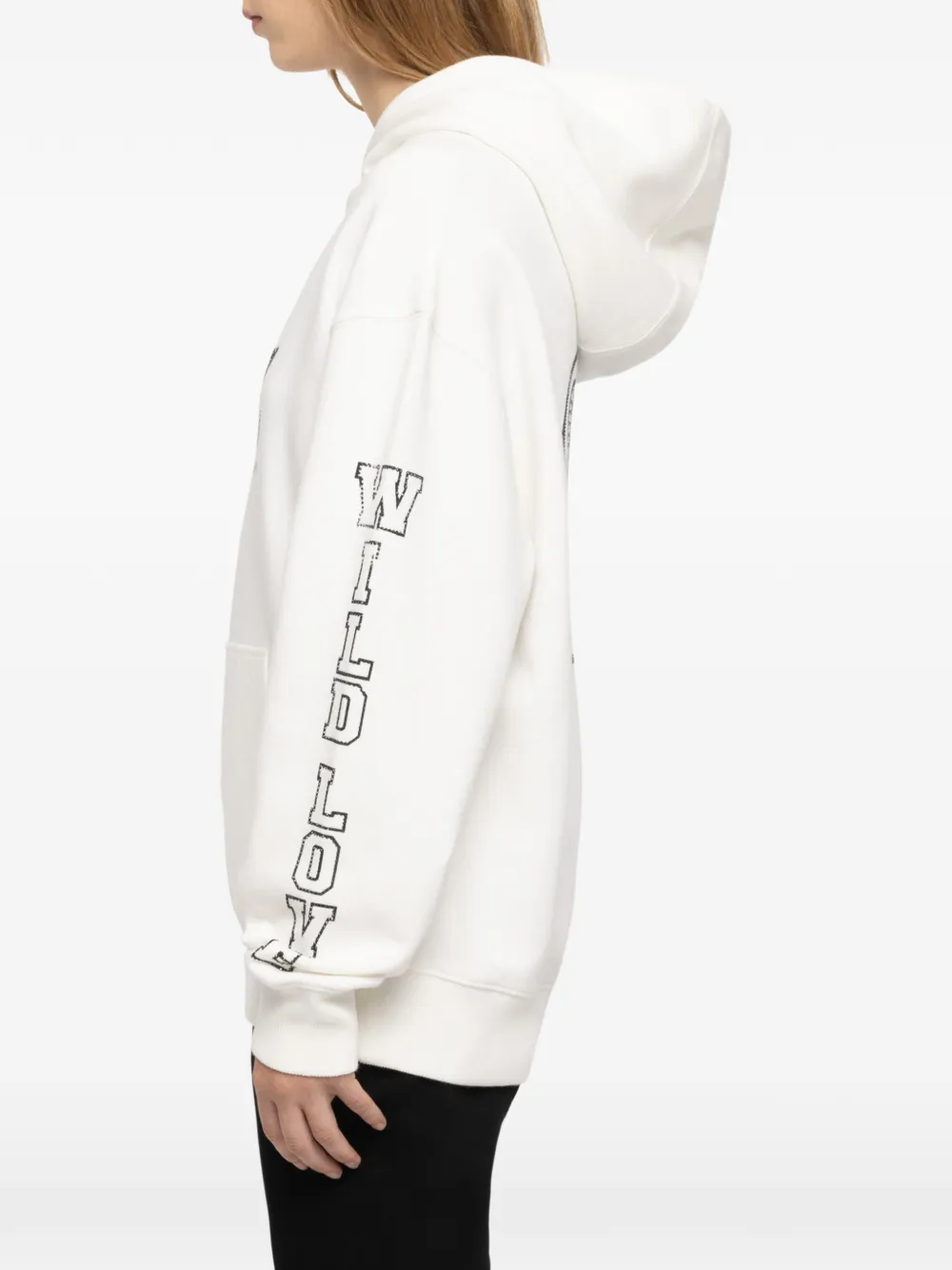 Zadig&Voltaire Hoodie verfraaid met stras en grafische print Wit