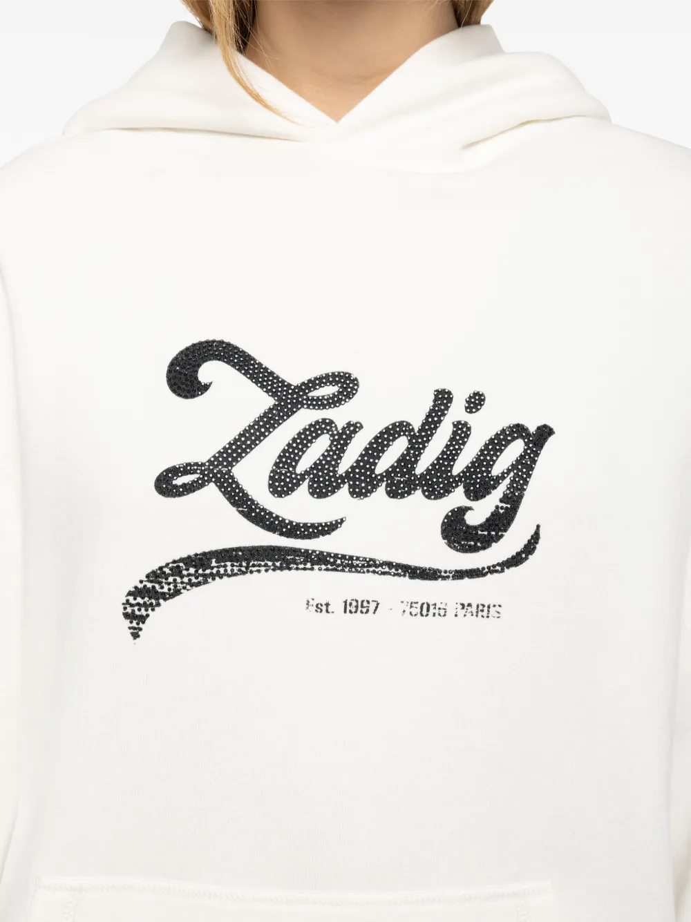 Zadig&Voltaire Hoodie verfraaid met stras en grafische print Wit