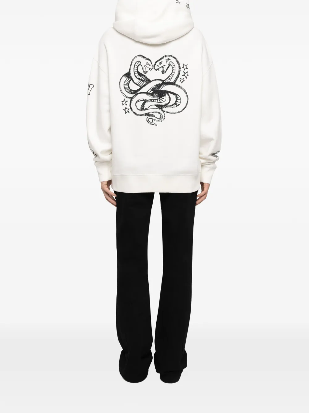 Zadig&Voltaire Hoodie verfraaid met stras en grafische print Wit