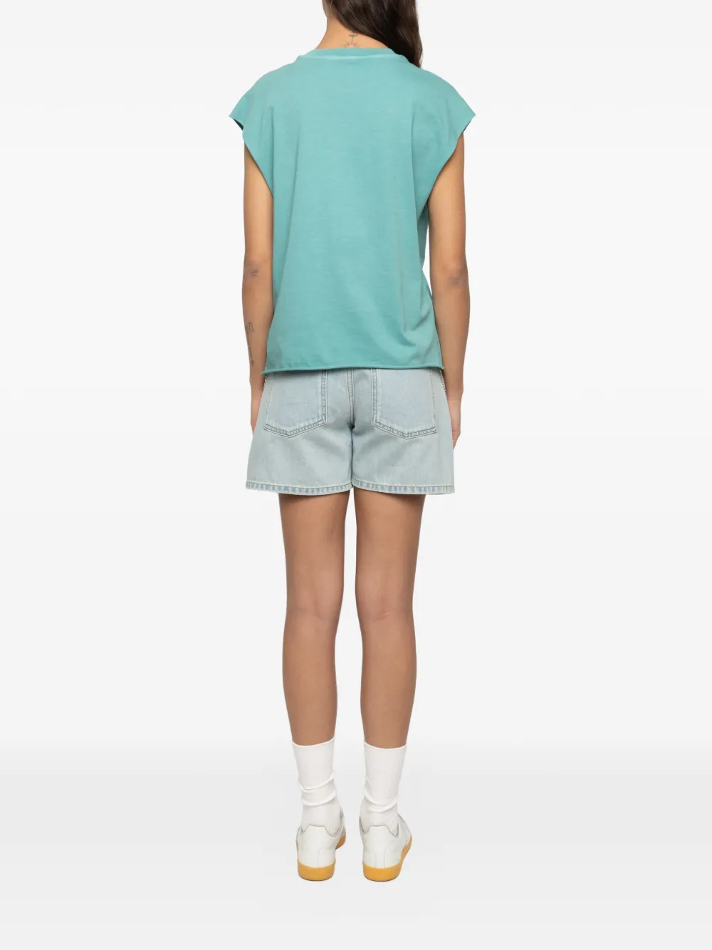 Zadig&Voltaire Cloe T-shirt met kapmouwen Groen