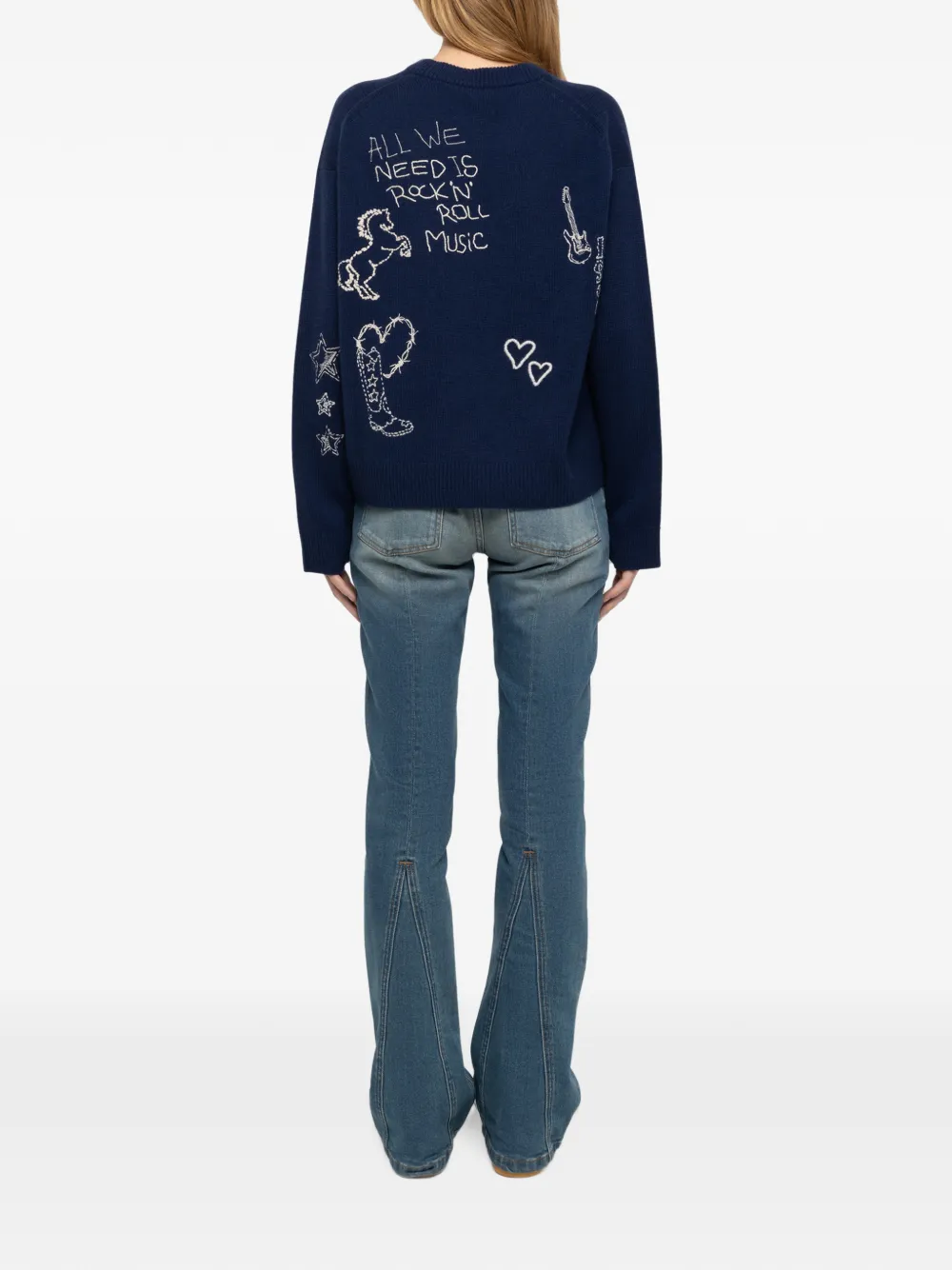 Zadig&Voltaire Markuz trui 100% kasjmier Blauw