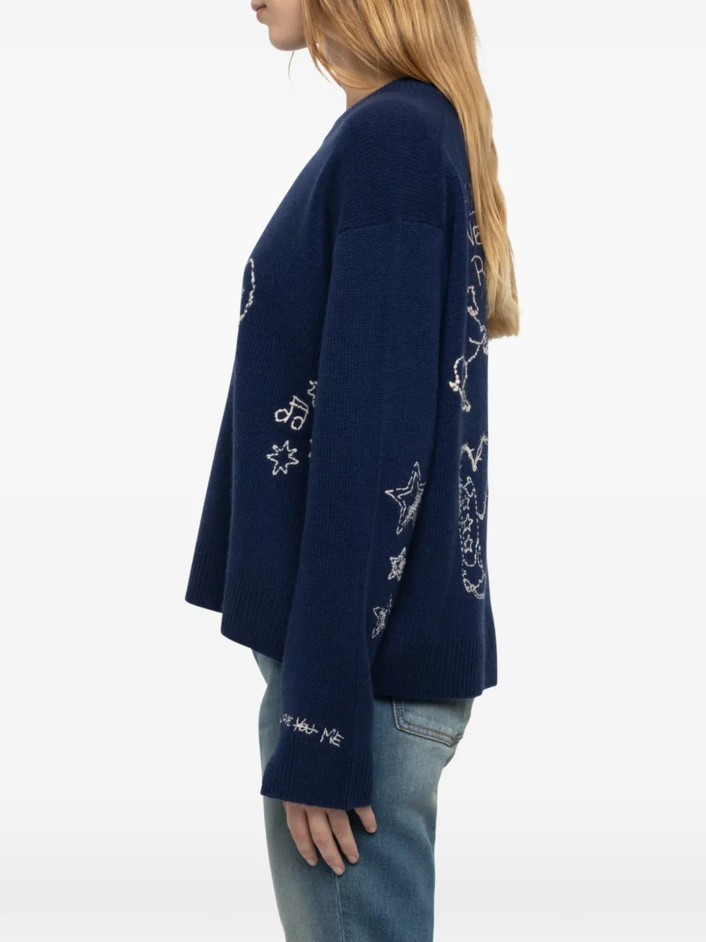 Zadig&Voltaire Markuz trui 100% kasjmier Blauw