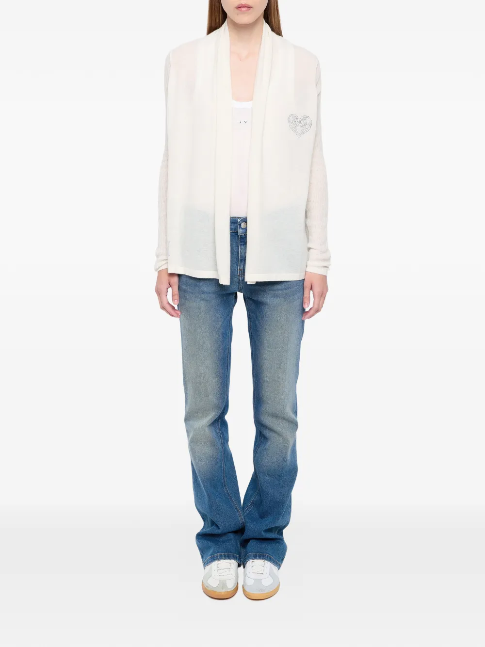 Zadig&Voltaire Robyn vest verfraaid met stras Wit