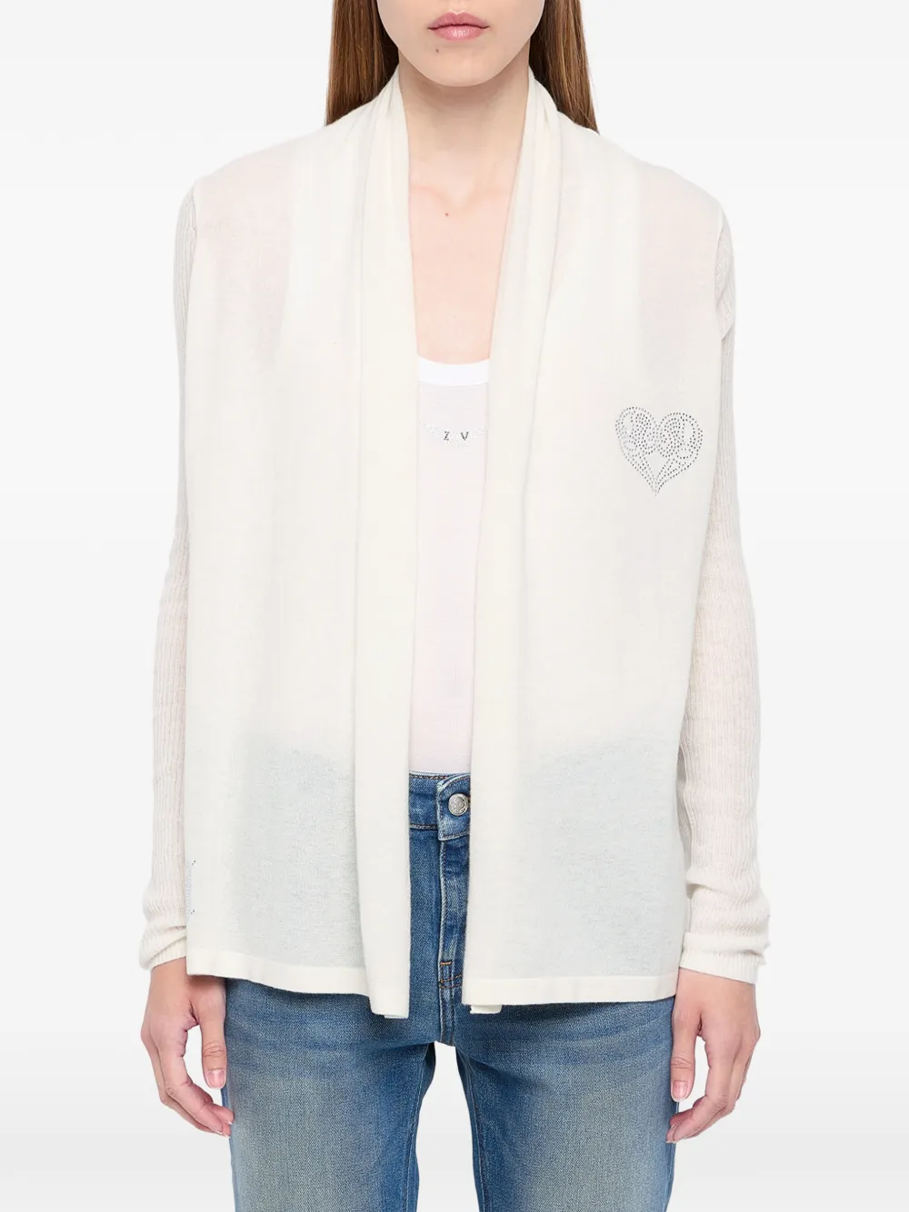 Zadig&Voltaire Robyn vest verfraaid met stras Wit