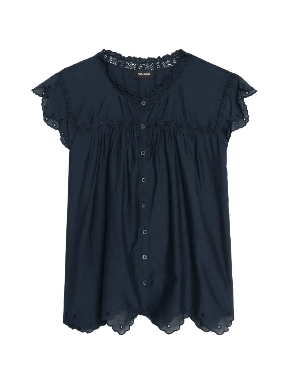 Zadig&Voltaire Tika Tomboy scalloped-hem blouse - Blu