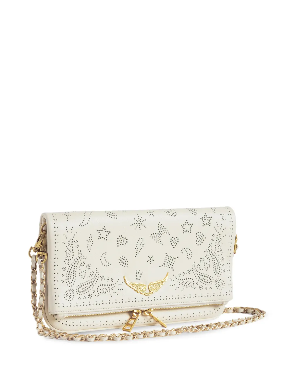 Zadig&Voltaire Rock schoudertas met geperforeerde details Beige