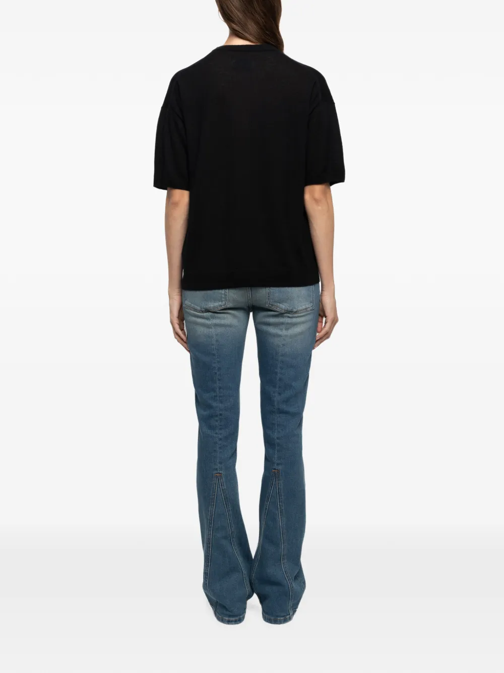 Zadig&Voltaire heart-intarsia kasjmier T-shirt Zwart